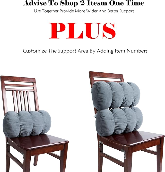 ALIBO Recliner Chairs Lumbar Bolster Pillow Low Back Pain Relief Support Cushion with Adjustable Straps Nonslip Lumbar Roll Leg Booster Pillow