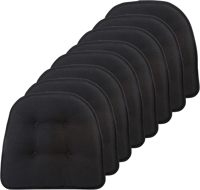 Non-Slip Chair Cushions, Assembled in USA, U-Shaped Skid-Proof Seat Pads for Dining Room, Kitchen, Office, 15"x16"