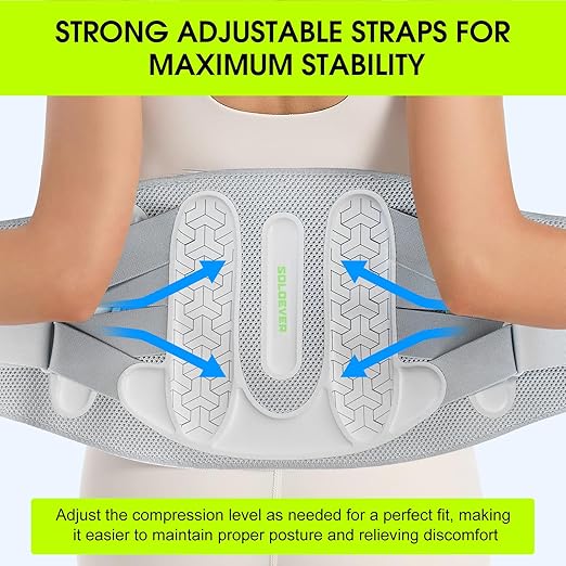 Back Brace for Lower Back Pain Relief with Bionic Support System,[Stronger Support & Breathable Mesh] Lumbar Support Belt with 3D Pad for Men Women, Ergo Design for Sciatica, Herniated Disc, Scoliosis