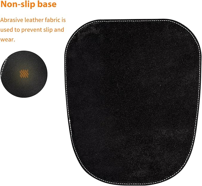 Black Office Square Leather Mouse Pad with Wrist Rest Non-Slip Design, Business Style Gaming PU Mousepad for Learners, Workers &Computer Users. (S-Black)