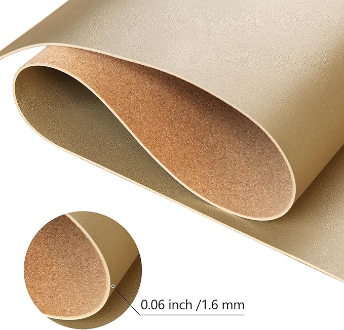 HofferRuffer Desk Pad, Office Desk Protector Mat, Waterproof Desk Mat for Desktop, Dual Side Use Faux Leather Desk Pad for Keyboard and Mouse for Office and Home (Gold+Cork, 31.5" x 15.8")