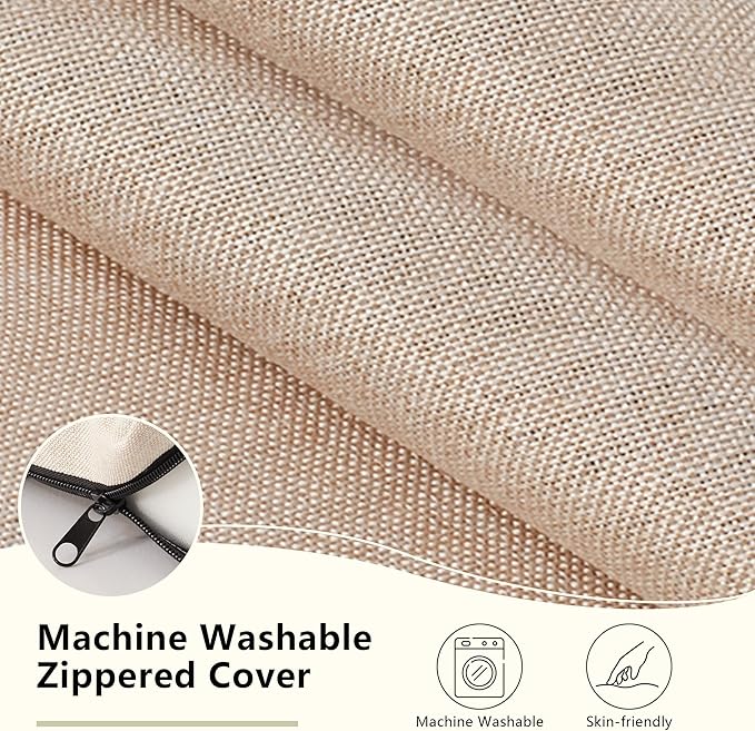 Nordjager Dining Chair Cushions Set of 6 Memory Foam Chair Cushion, Comfortable Dining Chair Pad Removable Slip Resistant Kitchen Chair Seat Cushion (6 Piece, Beige)