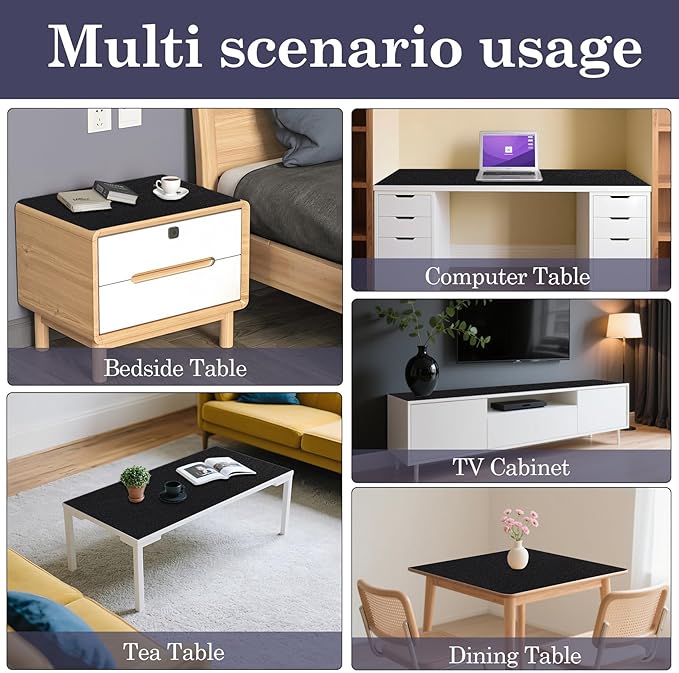 Klmnop 2 Pcs Nightstand Mat 1.8mm Thick, Double-Sided Use Waterproof Nightstand Leather Protector, 15.8" x 23.6" Bedside Table Cover–Protect Nightstands Coffee Tables Dresser Tables from Liquids Dirt
