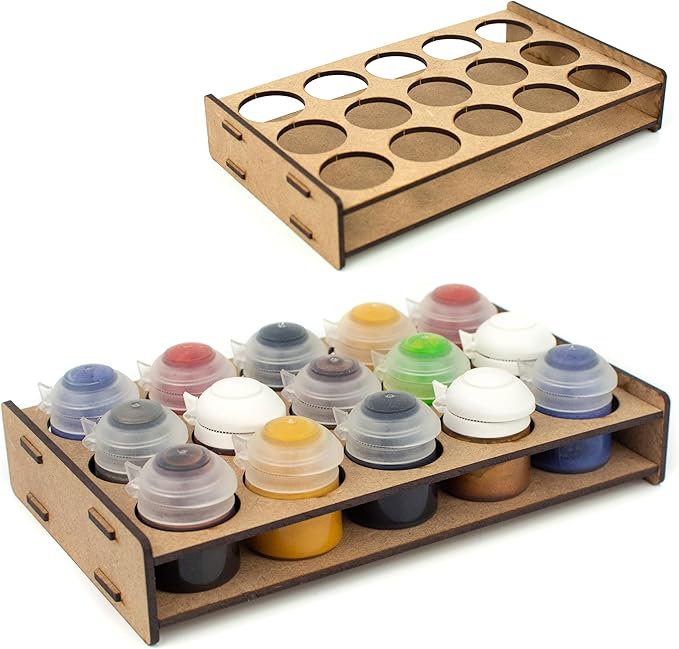 PROSCALE Mini Paint Holder for Miniatures & Modeling, Compact Project Paint Organizer Tray for 33mm Pots, Portable Tabletop Paint Rack, Compatible with Citadel (33mm)