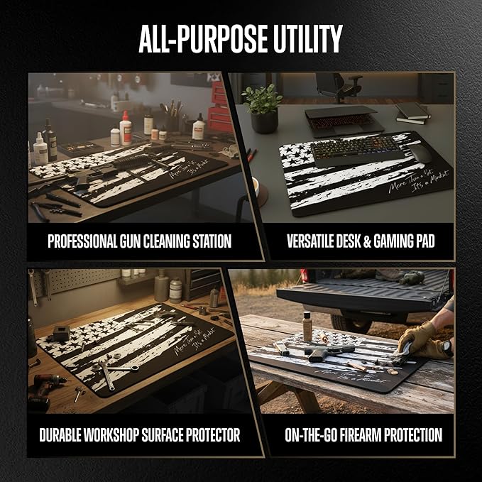 Gun Cleaning Mat 20"×12" - Thick Protection, Leak-Proof Surface, Non-Slip Oil Resistant Glock Cleaning Mat,Pistol Cleaning Mat with Detailed Parts Diagram
