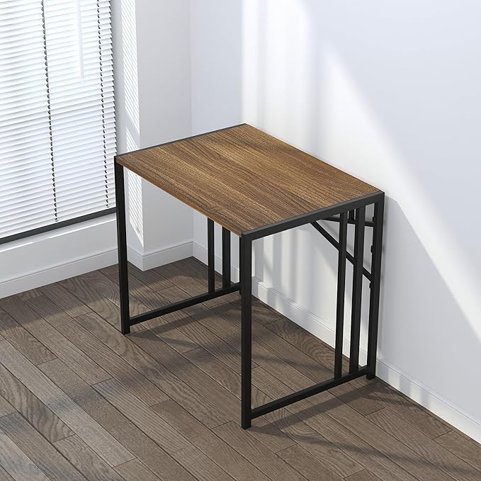 Lutown-Teen Folding Computer Desk 32 inch Writing Gaming Computer Camping Table, No Assembly Required Home Office Desk, Espresso