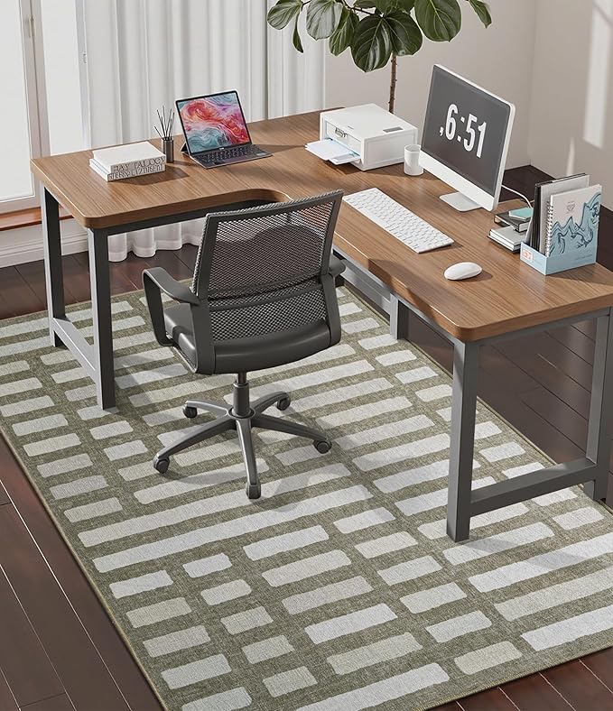 chakme Office Chair Mat for Hardwood Floor, 60"x45" Easy Glide Computer Desk Mat Protector for Rolling Chair Under Desk Rug Nonslip Backing, Machine Wash, (Dark Brown Plaid)