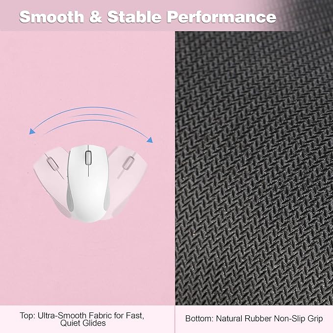 Large Gaming Mouse Pad with Stitched Edges,[27.5x11.8In] Extended Mouse Pad with Non-Slip Natural Rubber Base for Gamer/Desktop/Office/Home (70x30 Pinkus)