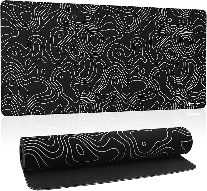 ATTACK SHARK CM02Pro Gaming Mouse Pad for Esports Speed Large Mouse mats for Desk Waterproof Surface Stitched Edges and Anti-Slip Rubber Base Size XXL Laminate 35.43” x 15.75” x 0.16” Black Contour