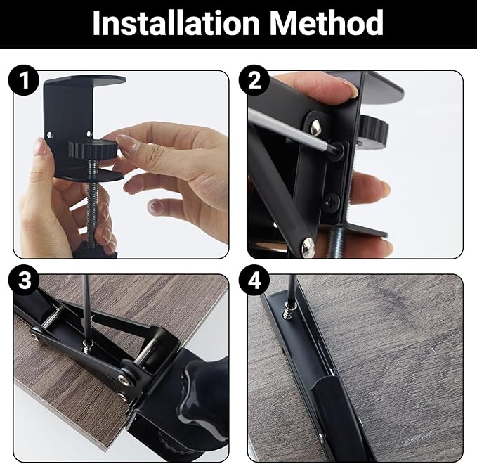 2PCS Black Desk Extender Foldable Keyboard Tray with Screws for Workstation Organizer Office and Home