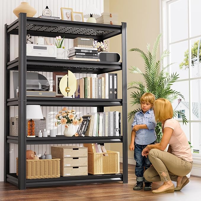 Set of 10 Garage Shelving-78"x46"x20" 5 Tier Storage Shelves,Adjustable Heavy Duty Metal Shelving Unit and Storage Large Wire Rack,Utility Steel Shelf for Warehouse Industrial Pantry Basement 3000 lbs