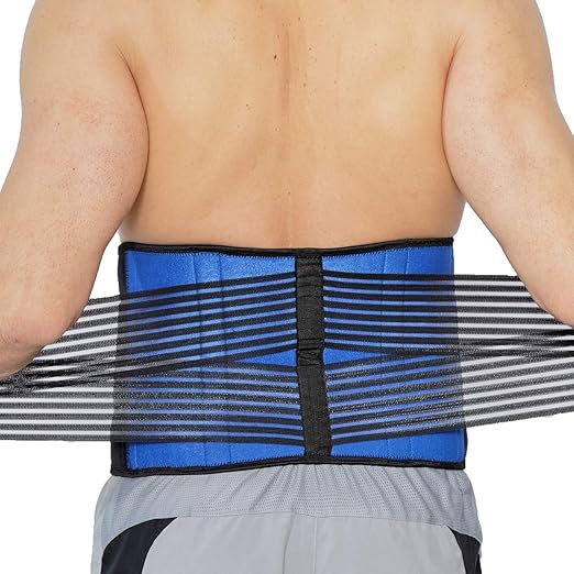 NeoTech Care Neoprene Back Brace for Men or Women - Adjustable & Breathable Lumbar Support Belt for Lower Back Pain (Black, Size XXXXL)
