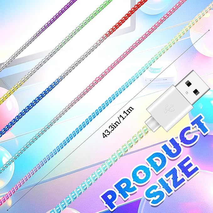 Frienda 10 Pcs Cord Protectors from Pets No Chew Spiral Cable Protector 43.3'' Phone Charger Cover Data Cable Protective Sleeve Chew Proof USB Wire Cover Stylish for Cat Dog Rabbit (Mixed Colors)