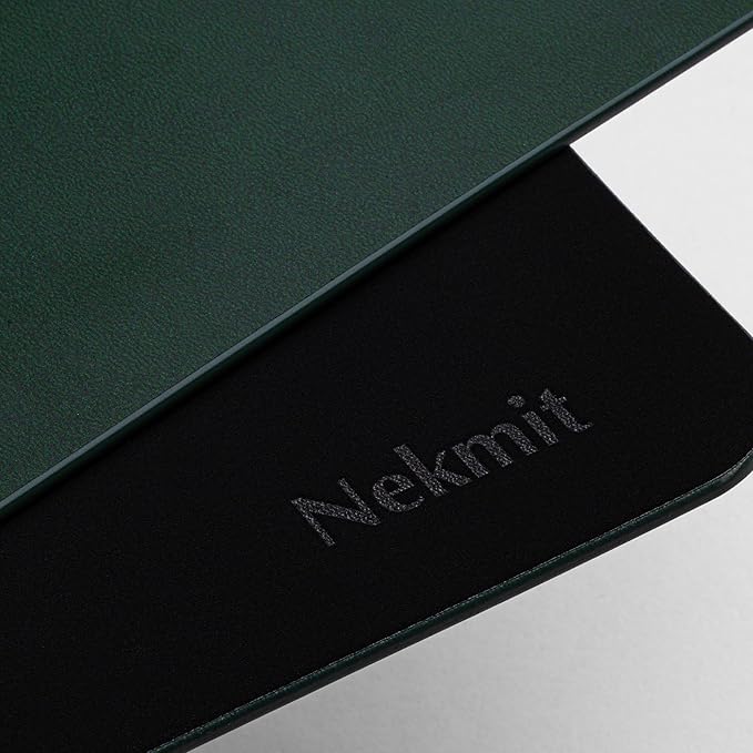 Nekmit Leather Desk Blotter Pad 24 x 14 Inches, Flat, Non-Slip, Waterproof, Green
