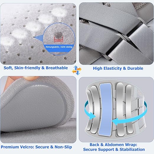 TESETON Back Brace for Lower Back Pain Men Women,Lumbar Support Belt with 3-Layer Adjustable Straps,Breathable Mesh for Herniated Disc,Sciatica,Scoliosis WT05-XXL