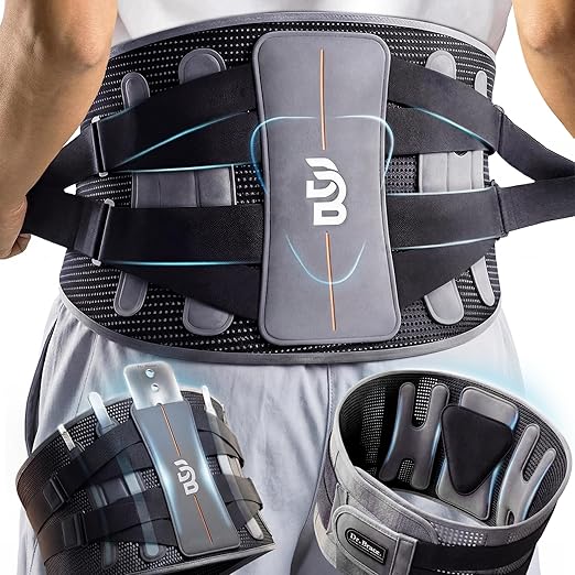 DR. BRACE® Lower Back Brace for Men & Women for Lower Back Pain Relief, Revolutionary Versatile Splints System & Removable Lumbar Pad, Adjustable & Breathable Back Support Brace (35.4-41.3″)