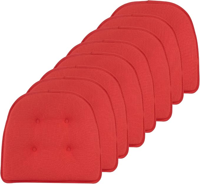 Non-Slip Chair Cushions, Assembled in USA, U-Shaped Skid-Proof Seat Pads for Dining Room, Kitchen, Office, 15"x16"