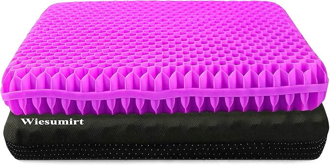 Plus Size Gel Seat Cushion for Long Sitting, Extra Large and Thick, Seat Cushion for Back, Hip, Sciatica, Tailbone Pain Relief, Used for Office, Wheelchair, Car, Recliner, Stadium, Kayka.(Rose red)