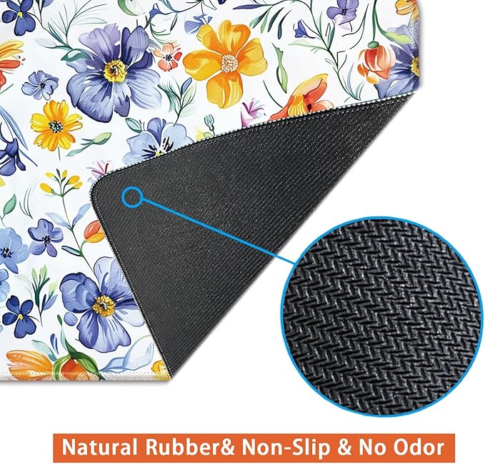 Desk Pad Protector, Office Desk Mat, Large Mouse Pad, Non-Slip Desk Blotter, 23.6x11.8 inch, Watercolor Flower