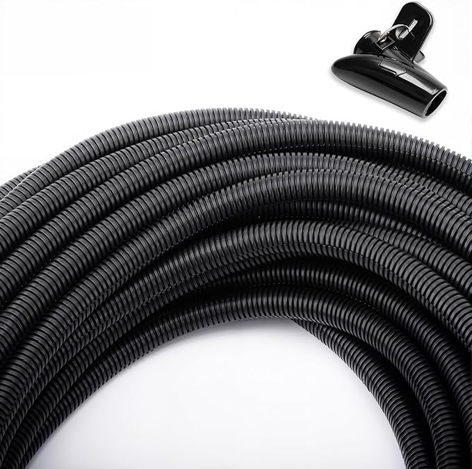 ZhiYo 50 FT 1/2” Wire Loom Split Tubing Auto Wire Conduit Flexible Cover Plastic Cover for Electrical Wires & Cables High Temperature (-40F to 257F)