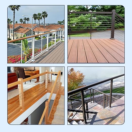 20 Pack 30 Degree Angle Protective Sleeves, Black Cable Railing Stair Protector Sleeve Beveled for 1/8" Wire Rope, T316 Marine Grade Cable Railing Kit with Two Drill Bit for Wood Posts HF039B