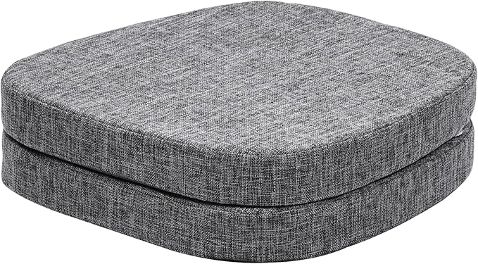 baibu 14x14 Memory Foam Metal Chair Cushions Set of 2, Dual-Layer Design Non-Slip Metal Dining Chair Pads Kitchen Seat Cushion with Machine Washable Cover, Grey