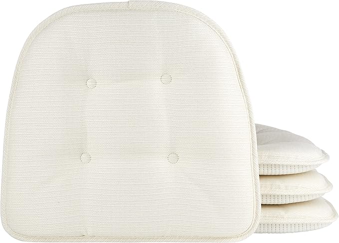 Non-Slip Chair Cushions, Assembled in USA, U-Shaped Skid-Proof Seat Pads for Dining Room, Kitchen, Office, 15"x16"