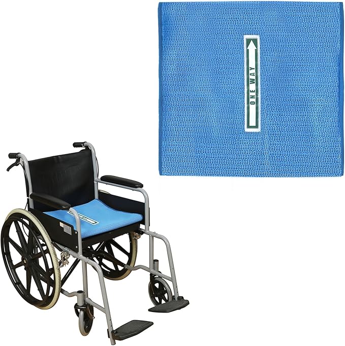 One Way Transfer Support Seat Cushion - Non-Slip Fall Prevention Pad for Elderly/Disabled Use on Wheelchairs, Chairs, Beds, and More - 17"x17"
