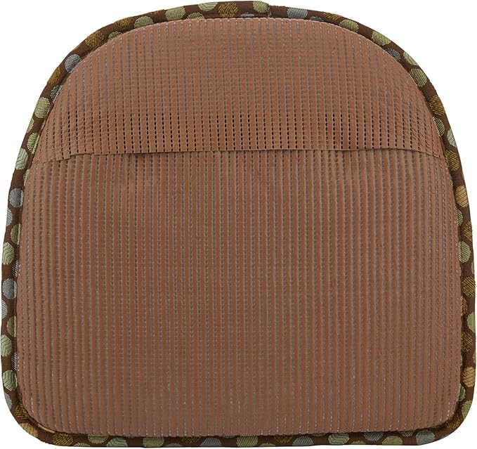 Klear Vu Raindrop The Gripper Non Slip Chair Cushions, Soft & Comfortable Seat Pad, Sitting Pillow for Kitchen, Dining or Office, 8 Count (Pack of 1), Brown Dotty