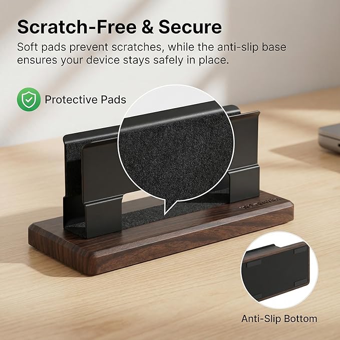 Vertical Laptop Stand for Desk - Adjustable Laptop Holder for MacBook & Most Laptops