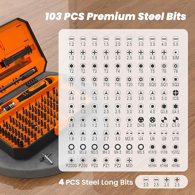JOREST 115 in 1 Small Precision Screwdriver Set, Fathers Day Tool Gifts for Men, Magnetic Repair Tool Kit for PC, Laptop, Computer, iPhone, Macbook, Jewelers, PS5, Xbox, Switch, Electronics