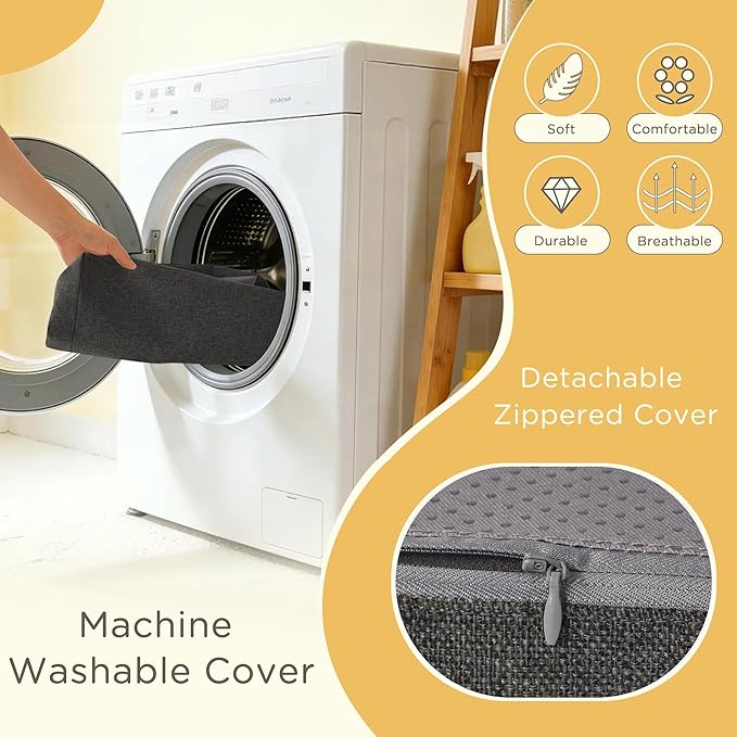 Recliner Cushions for Elderly Square Chair Pads with Non-Slip Bottom for Couch Armchairs Booster Comfy 20"x20"x3.8" Recliner Cushion for Long Sitting with Washable Cover 1 Pack Dark Grey