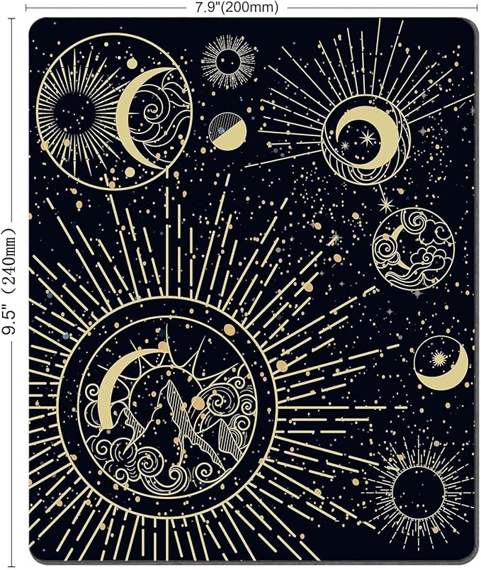 Mouse Pad, Moon Phases Mouse Pad, Mousepad Rectangle Customized Mouse Pads with Designs Non-Slip Rubber Smooth MousePads for Computer Laptop 9.5"x7.9"x0.12" Inch(240mm x 200mm x 3mm)