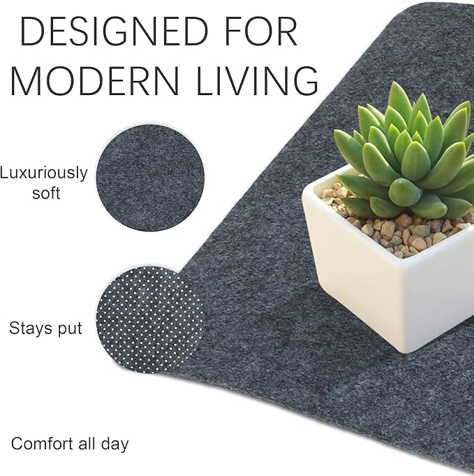 Felt Desk Mat,Large Mouse Pad Desk Mat for Office & Home,Non-Slip Desk Blotter,Felt Desktop Mat for Laptop,Computer,Writing 23.6"x11.8" Dark Gray