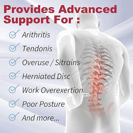 Back Brace for Lower Back Pain Relief - Lumbar Support Belt with 8 Zoned Support Bars, Adjustable Strap & Breathable 3D Knit for Men & Women, Sciatica Herniated Disc Support