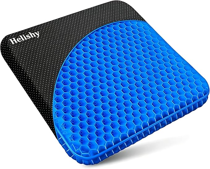 Gel Seat Cushion, Double Thick Egg Gel Cushion for Pressure Pain Relief, Breathable Wheelchair Cushion Chair Pads for Car Seat Office Chair (16x14x1.65inch)