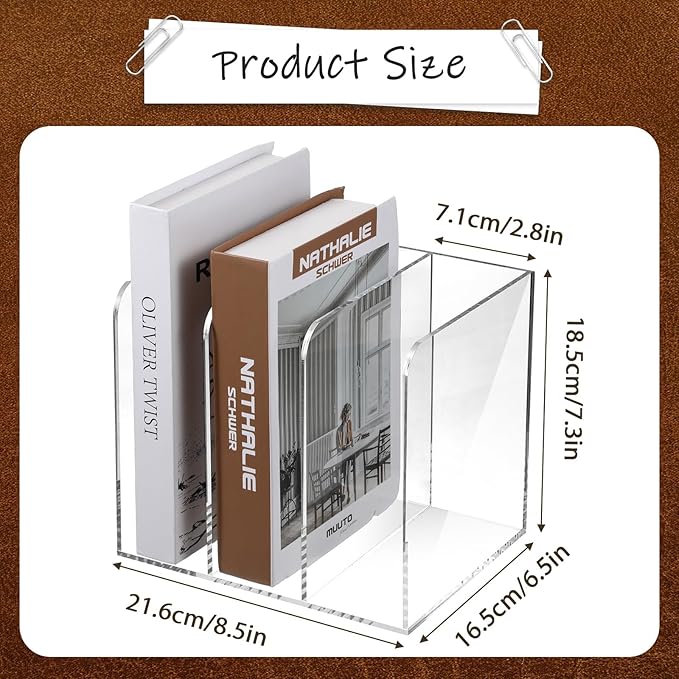 Acrylic Desk Organizer, Thickened Clear Magazine Holder with 3 Vertical Compartment Acrylic File Sorter Organizer for Office, Home, Classroom