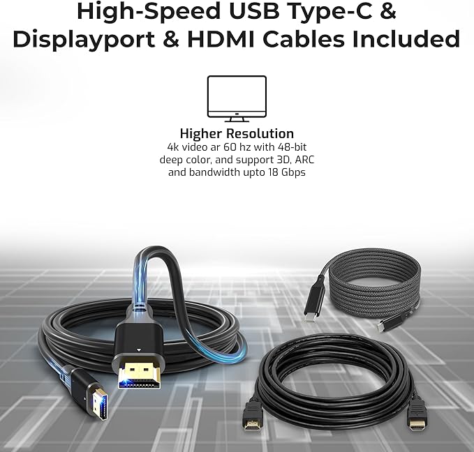 HP 26D32AA#ABL Docking Station G5 - HP Laptop Docking Station Dual Monitor Dock and Charging Bundle with 120W Adapter + HDMI Cable + DisplayPort Cable + USB-C Cable + Microfiber Cloth (Renewed)