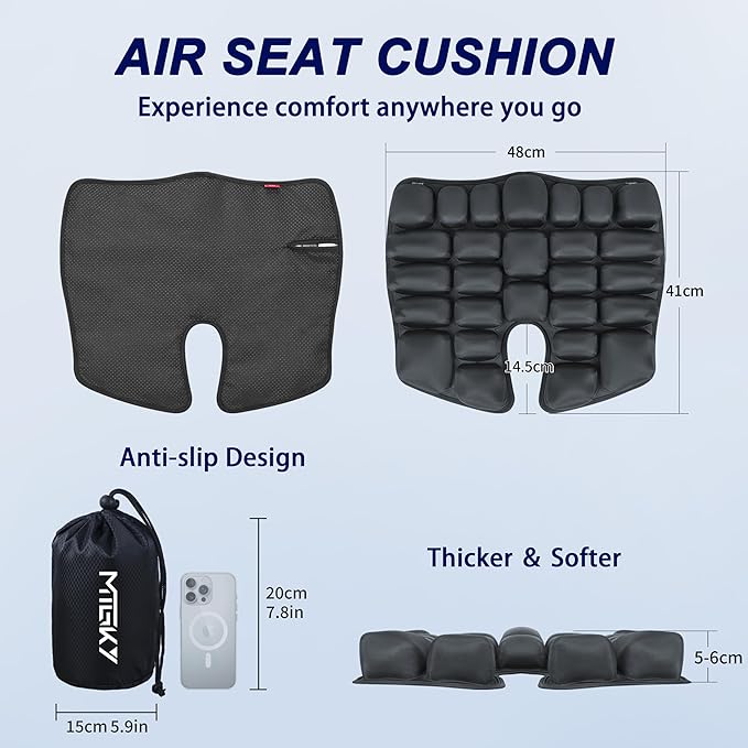 Travel seat Cushion with Built-in Pump,Airplane Seat Cushion-Inflatable Travel Cushion for Long Flights,Portable Inflatable Pad,Coccyx Tailbone Pain Relief Chair Pad (H-Shape)