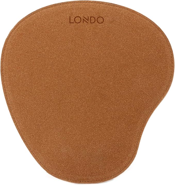 Londo PU Leather Oval Shape Non-Slip Mousepad with Wrist Rest Support, Waterproof Surface, Comfort Memory Foam, Light Ergonomic Design Mouse Pad for Laptop, Desktop