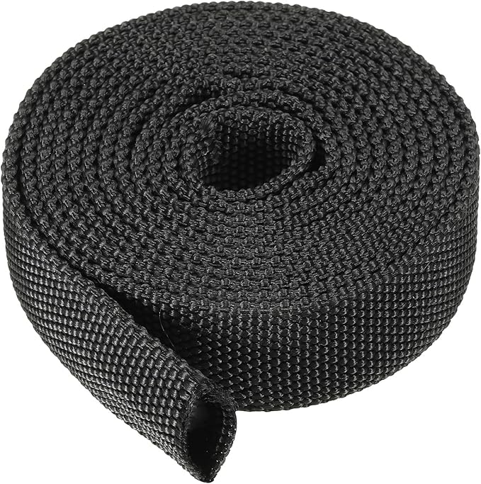 PATIKIL 0.6" Dia 6.5FT Nylon Protective Hose Sleeve, Cable Cover Sheath Protection for Welding Tig Torch Hydraulic Hose, Black