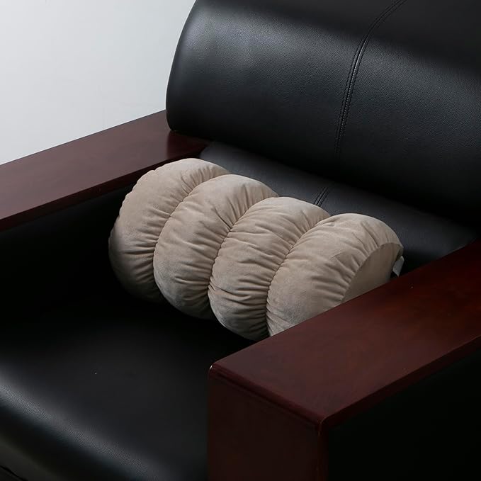 ALIBO Recliner Chairs Lumbar Bolster Pillow Low Back Pain Relief Support Cushion with Adjustable Straps Nonslip Lumbar Roll Leg Booster Pillow