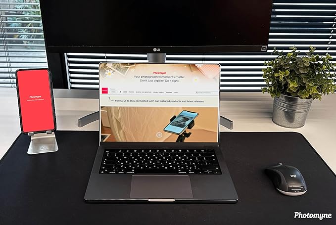 Photomyne Large Scanning Pad, Desk pad, Mouse pad for Desk with Stitched Edges, Superior Micro-Weave Cloth, Non-Slip Base, Water Resistant, Desk Mat for Home & Office, Available in Size 15.75 * 31.5
