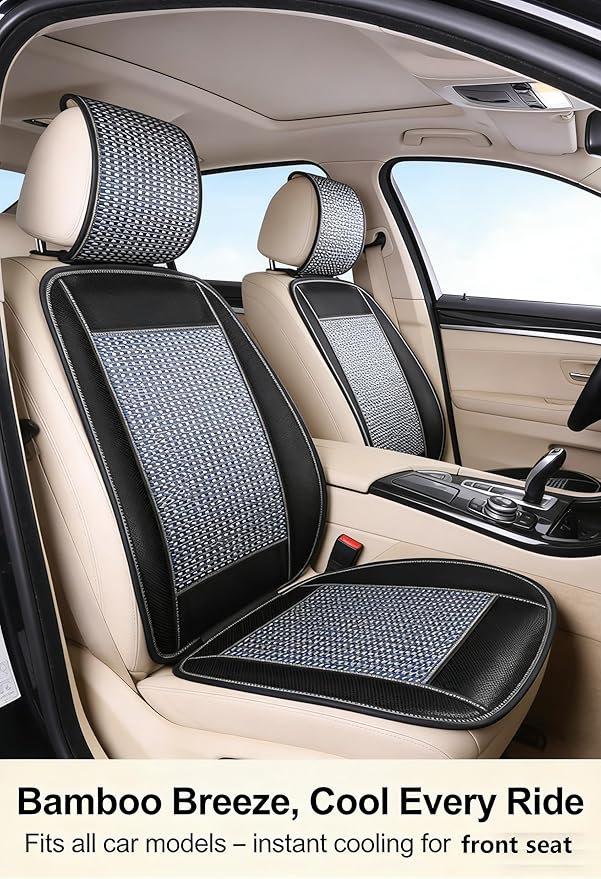 Autopeck Cooling Car Seat Covers Protector Cushion Standard Size Full Air Flow Ventilated Cover Pad Mat Breathable for Car Seat Driver Auto Chair Pads (Black/Blue)