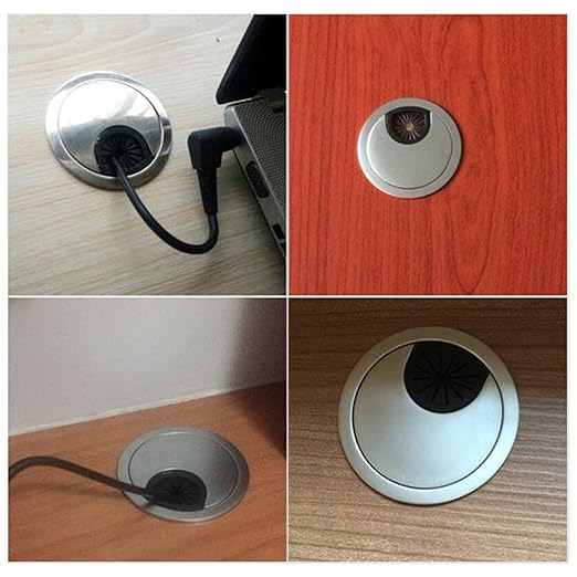 3Psc Desk Grommet,Cable Cord Hole Cover for Home and Office,Metal Zinc Alloy Materilal (Bronze, 2 Inchs)