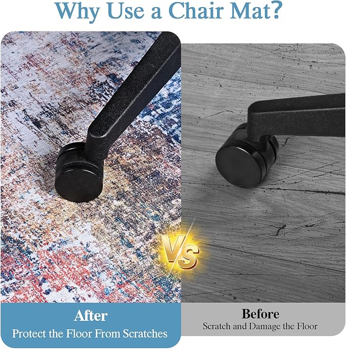 Office Chair Mat for Hardwood Floor & Tile Floor,48"X 60" Heavy Duty Desk Chair Mat for Hard Floors, Under Desk Rug for Rolling Computer Chair,Anti Slip,Low Pile Carpet Protector-Convex Multii