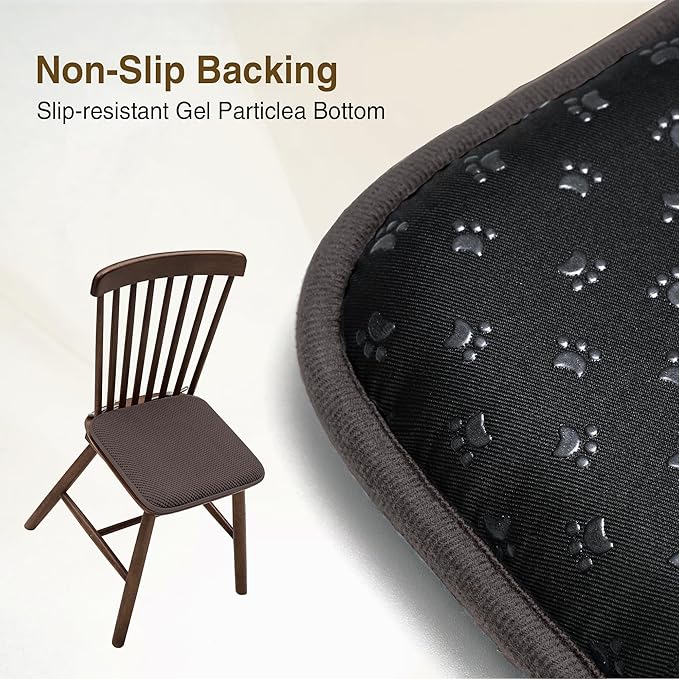 puredown® Chair Cushions for Dining Chairs, Set of 4 Memory Foam Seat Cushions with Non-Slip Backing & Ties, 16" x 16" x 1.5", Comfortable & Supportive Dining Chair Pads for Kitchen, Coffee