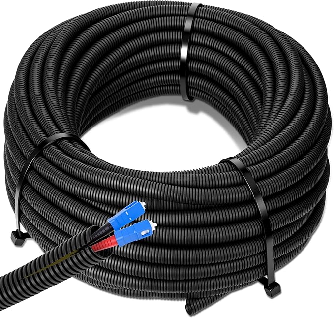 Sasylvia 3/4" x 100 ft Split Wire Loom Tubing Automotive Wire Loom Assortment Split Cable Sleeves Bulk Flexible Electrical Conduit Protective Kit
