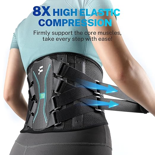 Back Brace for Women Men, Reinforced 3D Lumbar Support Pad, 4 Carbon Fiber Splints, Ultra-thin Air Mesh, Wear for Under Clothes, for Lower Back Pain Relief, Sciatica, Posture, Lifting, Size M