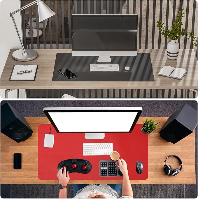 Patikil Desk Mat, 31"x15" Non-Slip Waterproof PU Desk Pad, Dual Sided - Green
